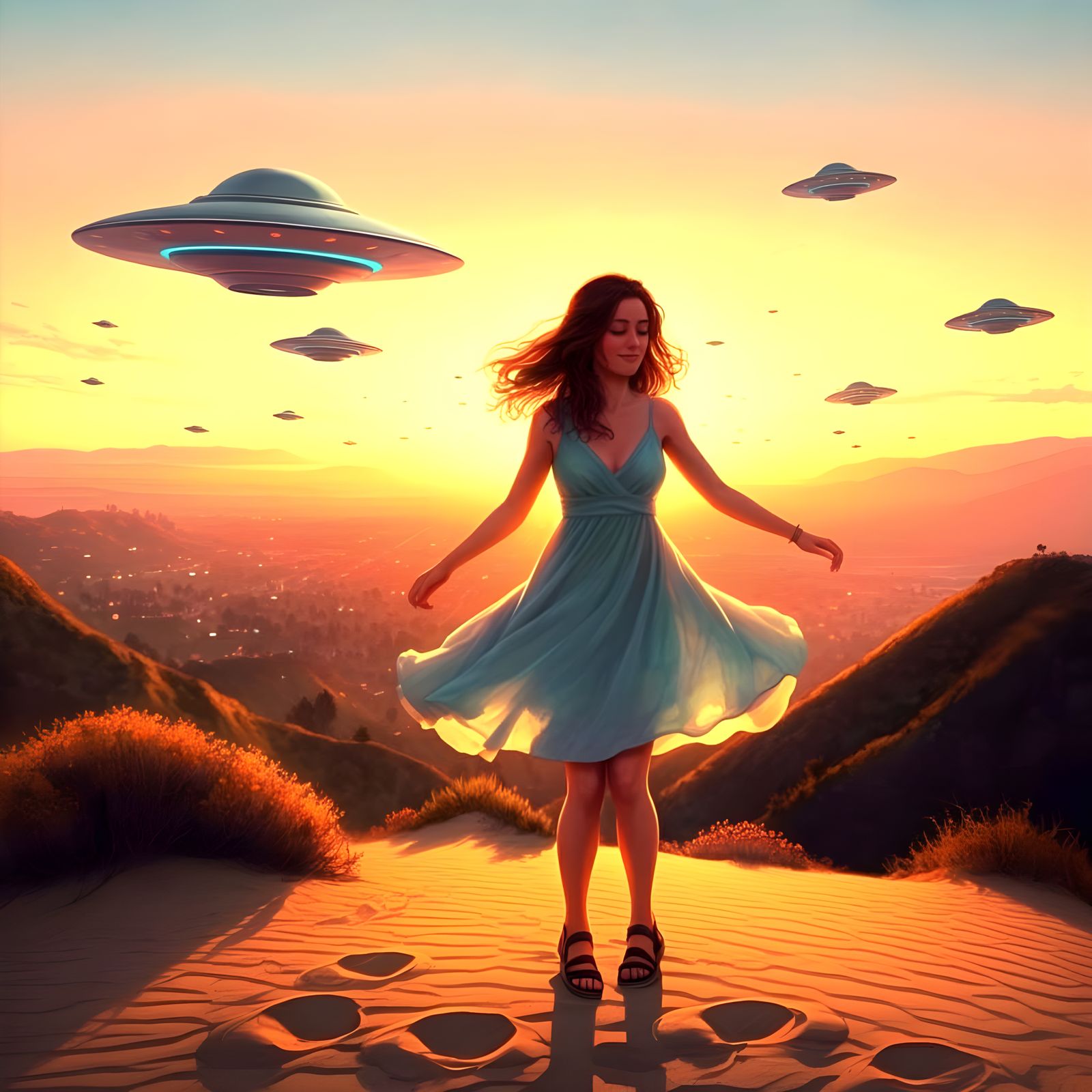 Psychedelic Desert Dreamscape in Vibrant Colors