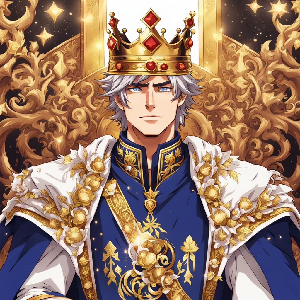 Anime Style King with Crown
