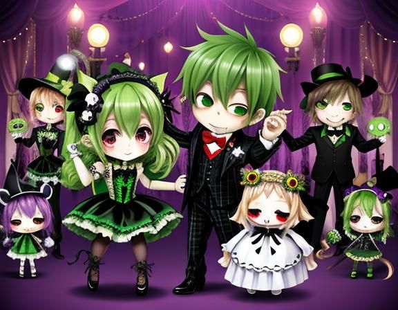 Chibi Zombies Monster Mash Masquerade Party