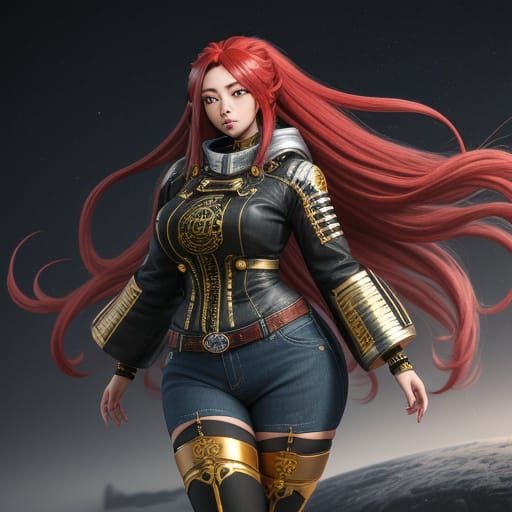 Anime Character with Silver and Red Dreadlocks