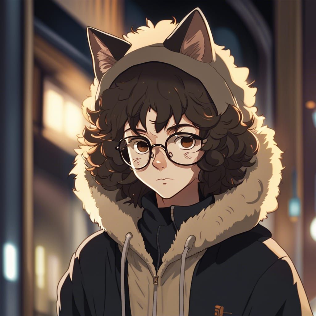 Anime Style Non-Binary Cat Character
