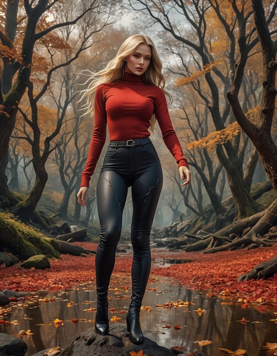 Blonde woman in the park