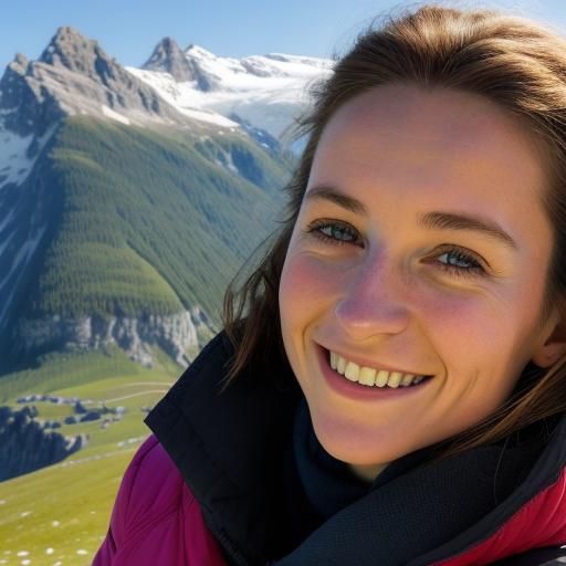 Portrait of a Beautiful Woman with Brown Hair