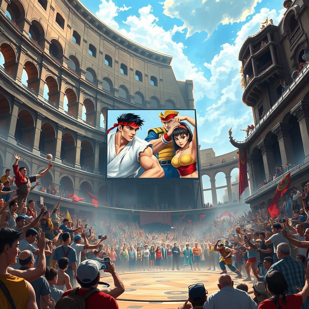 Ancient Roman Coliseum Unleashes Street Fighter Frenzy