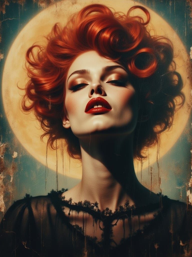 Woman in Vibrant Jazz Age Portrait with Golden Ratio Balance