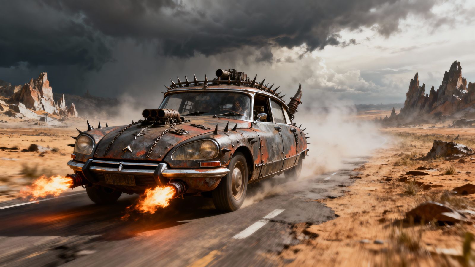 Mad Max Citroen DS Speeds Through Post-Apocalyptic France