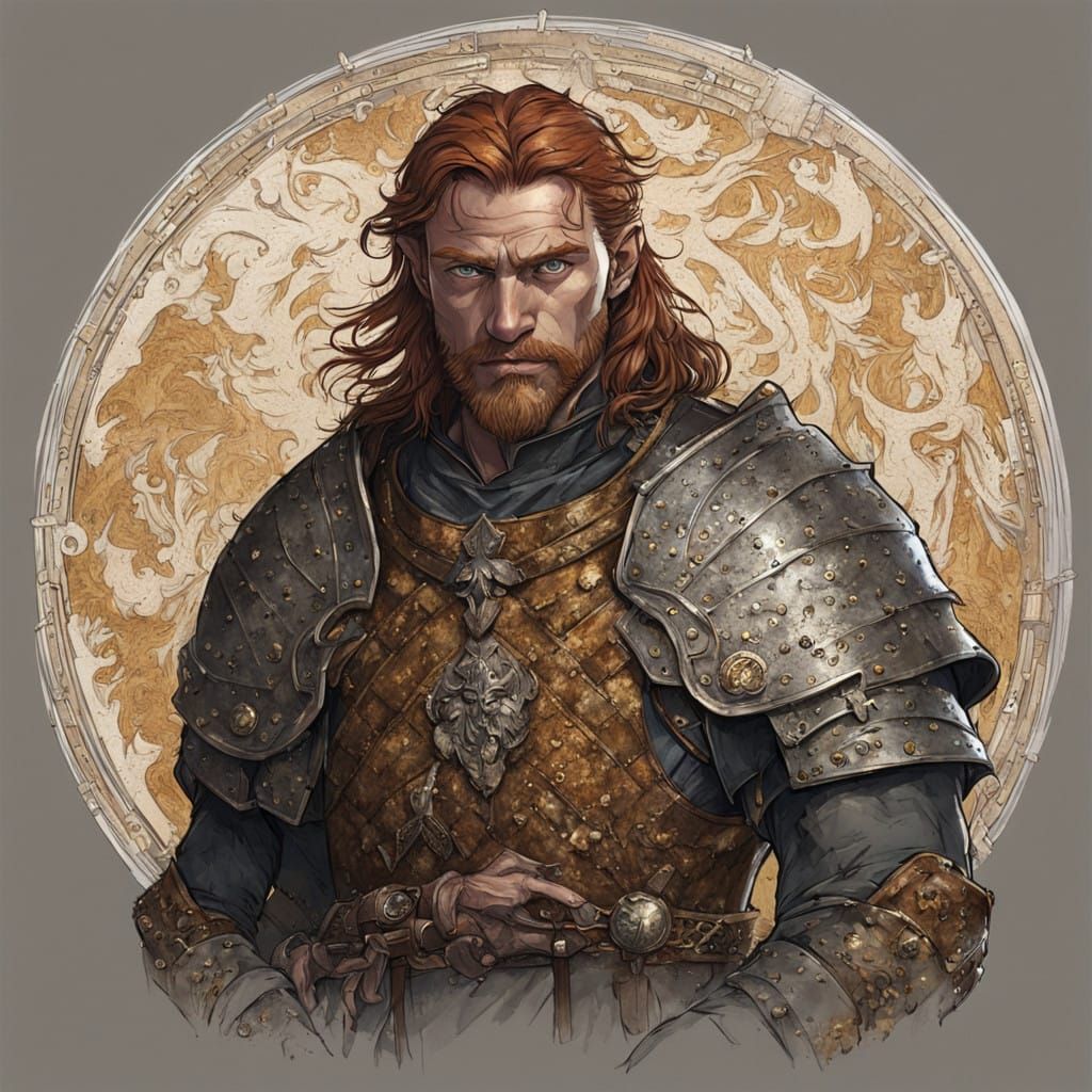 Elegant Baltic Warlord in Battle-Hardened Splendor