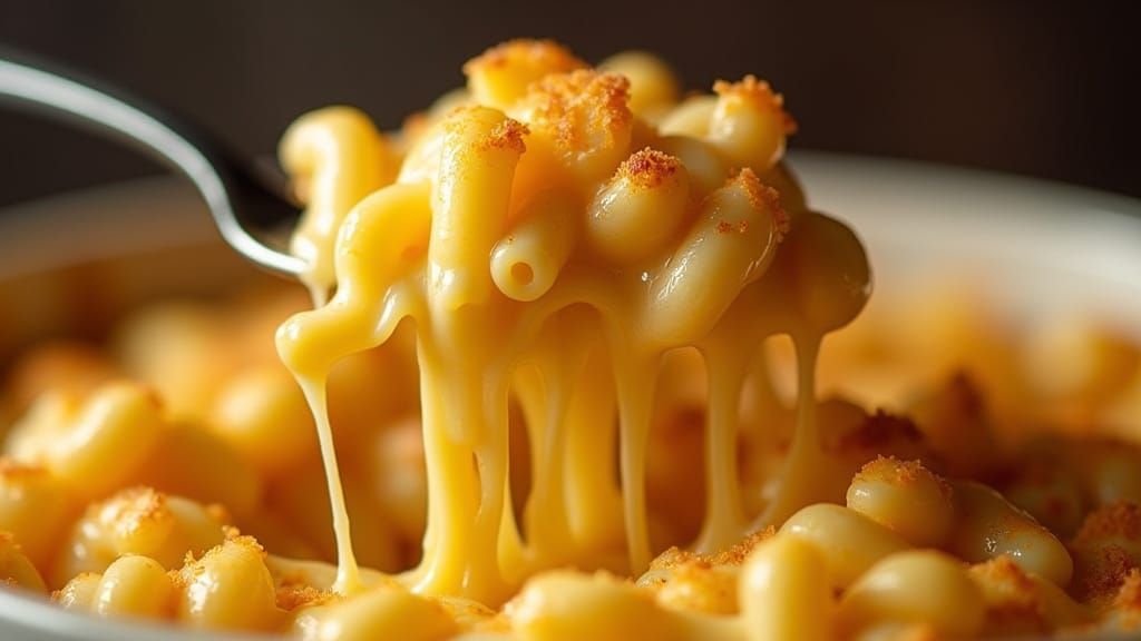 Delicious Close-up of Four-Cheese Mac and Cheese