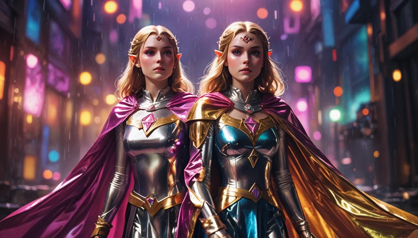 Princess Zelda in Reflective Latex Outfit: Concept Art