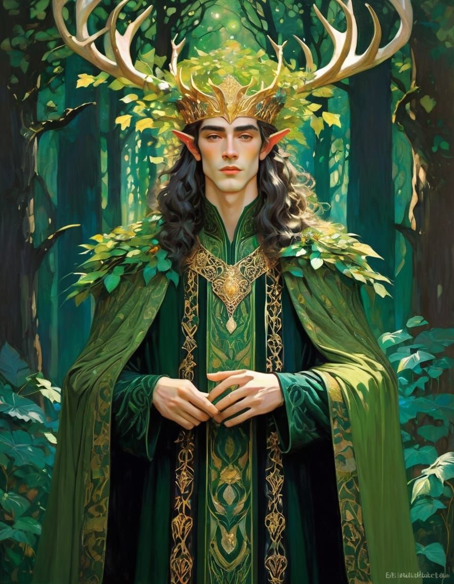 Elven King in Art Nouveau Style