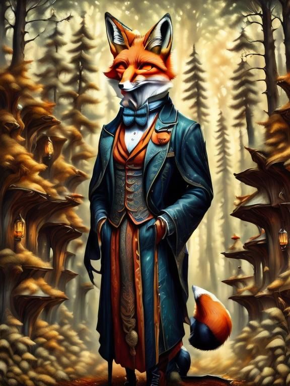 Fox Family Dinner Party in Enchanted Forest