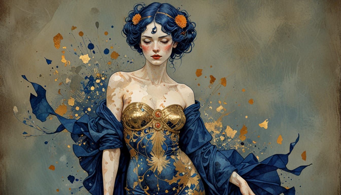 Surreal Art Deco Masterpiece with Imperial Colors and Dynami...