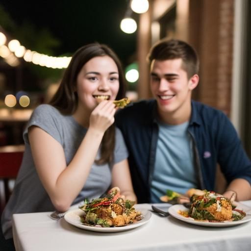 College Students Enjoying Vegetarian Dinner, Professional Ph...