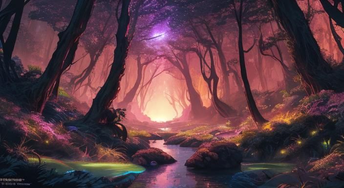 Fairies Weaving Spells in Moonlit Candy Forest