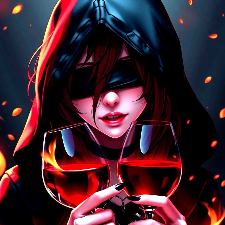 Vampire Woman in Flames: 3D Anime Art