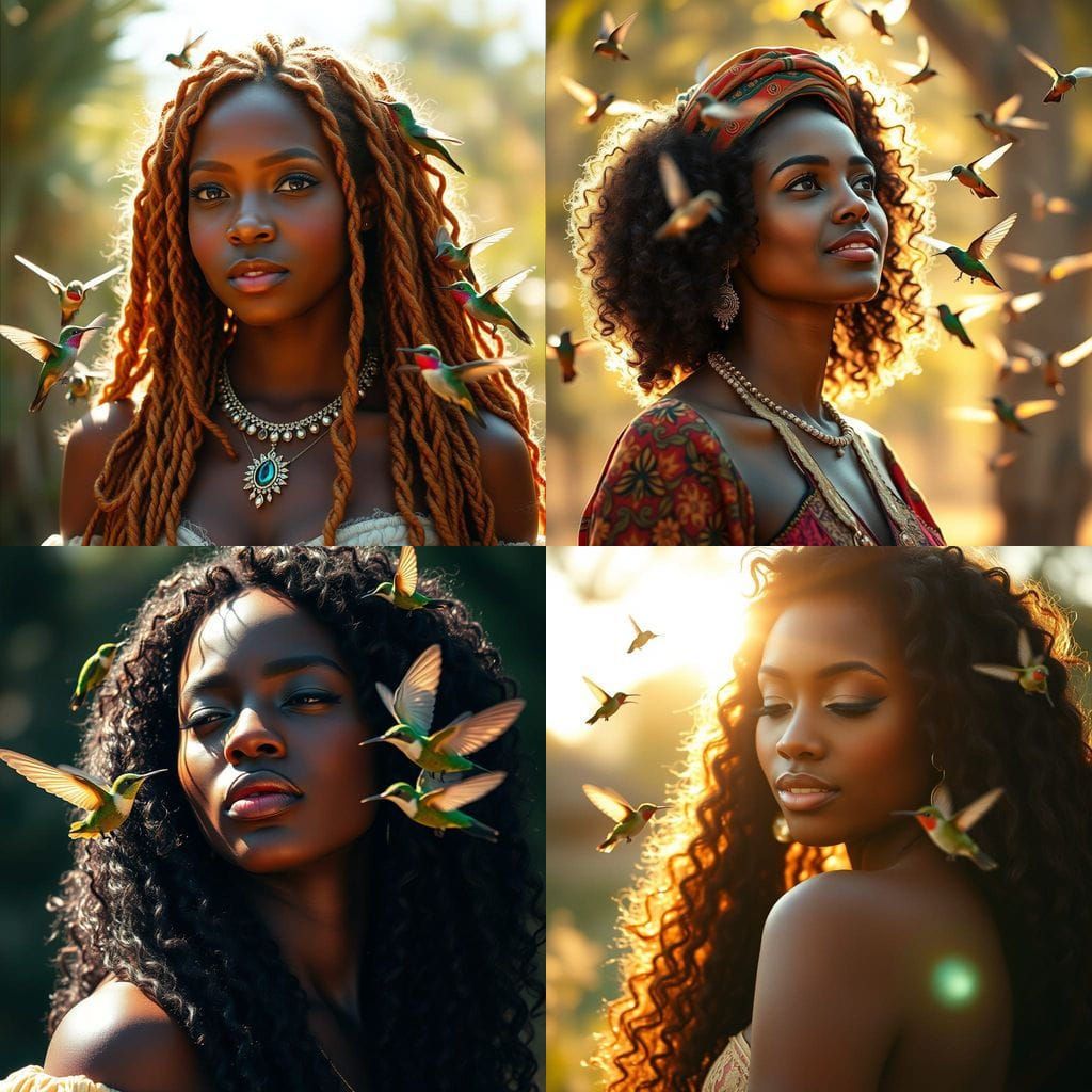 Ebony Queen Radiates Elegance in Sunny Film Still