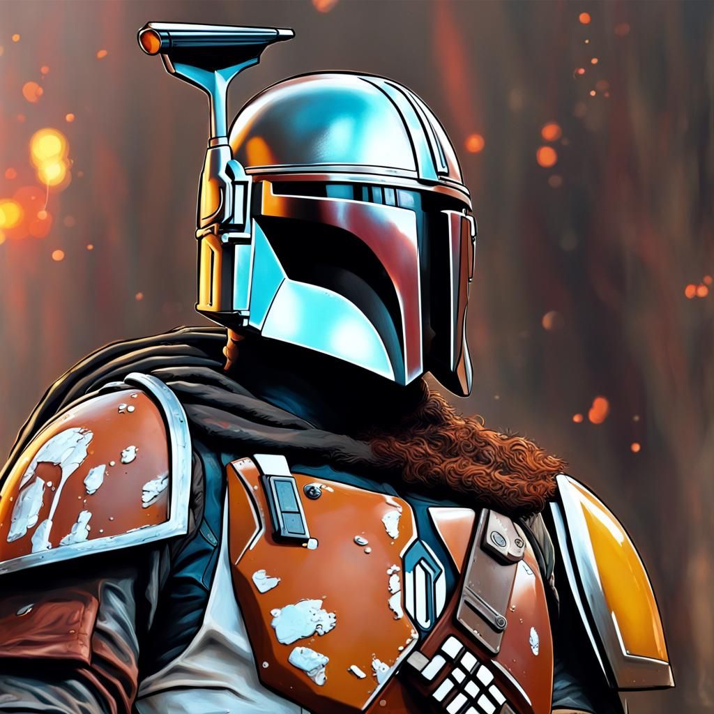 Detailed Mandalorian Concept Art in Hyperrealism Style