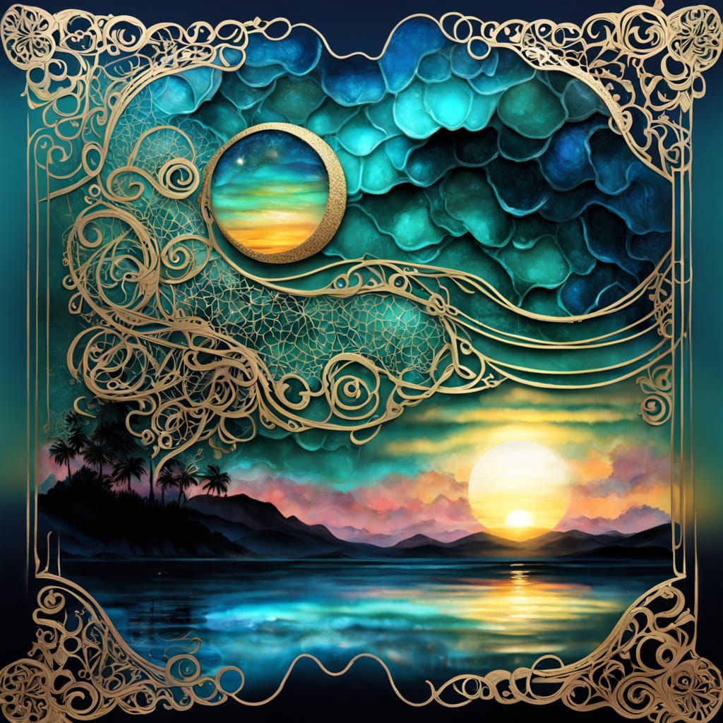 Magical Sunset with Enchanted Journal Pages