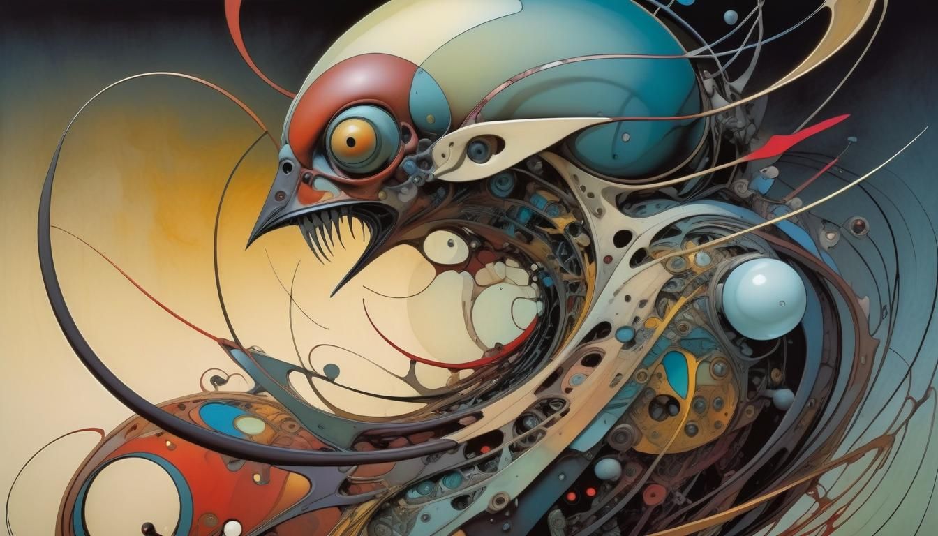 Vibrant Surrealist Vision in Bold Complementary Hues