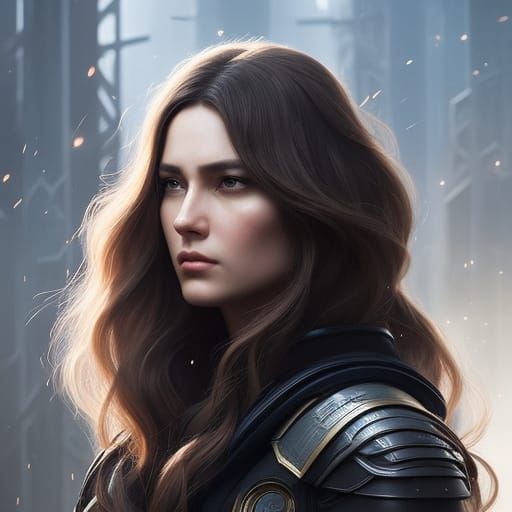 Dynamic Military Portrait in Maximalist Style