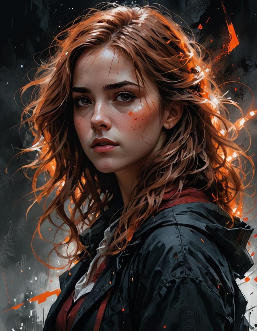 Elegant Beauty in Abstract Digital Portrait