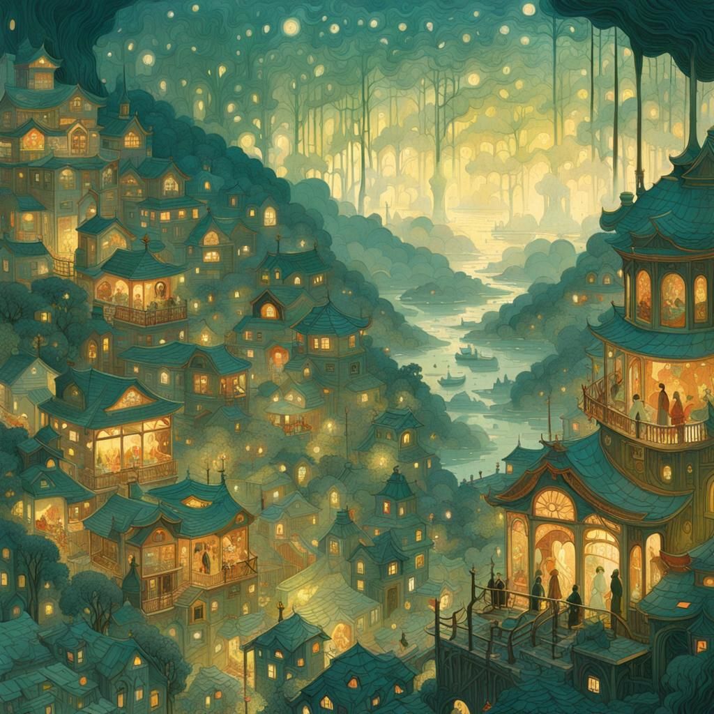 Ethereal Fantasy Scene in Hyperdetailed Style