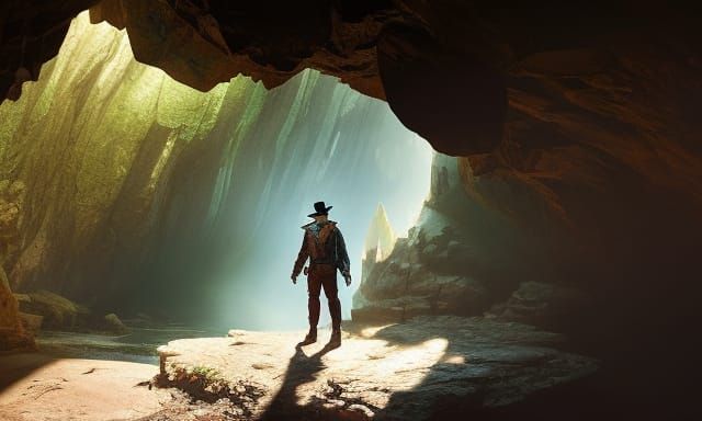 Joker Portrait in Cave, Hyperdetailed Art