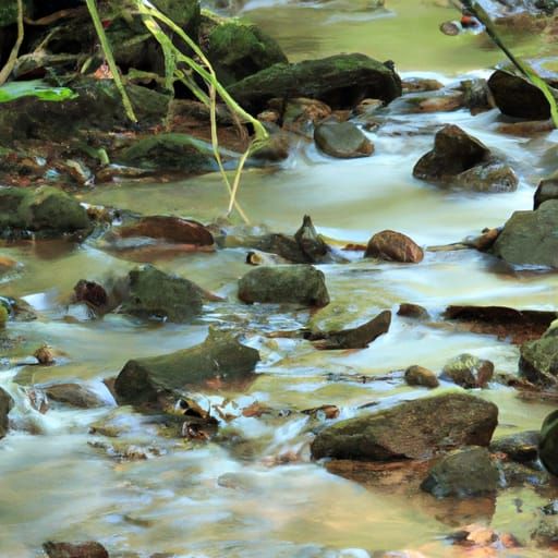 A Lovely Stream Flowing Through Nature