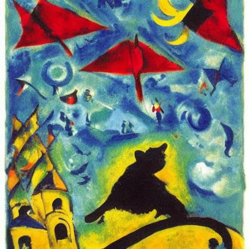 Mouse and Cheese Silhouette in Constructivist Surrealist Sty...