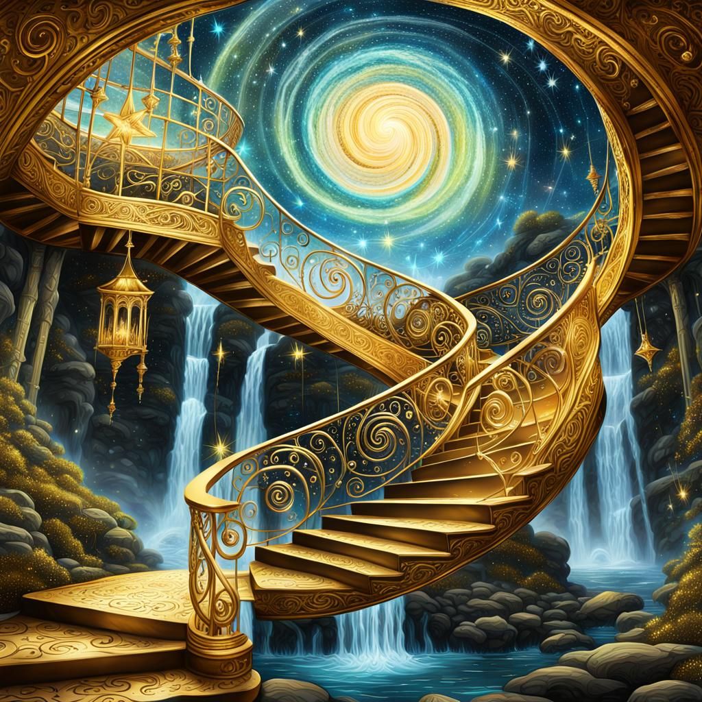 Golden spiral staircase