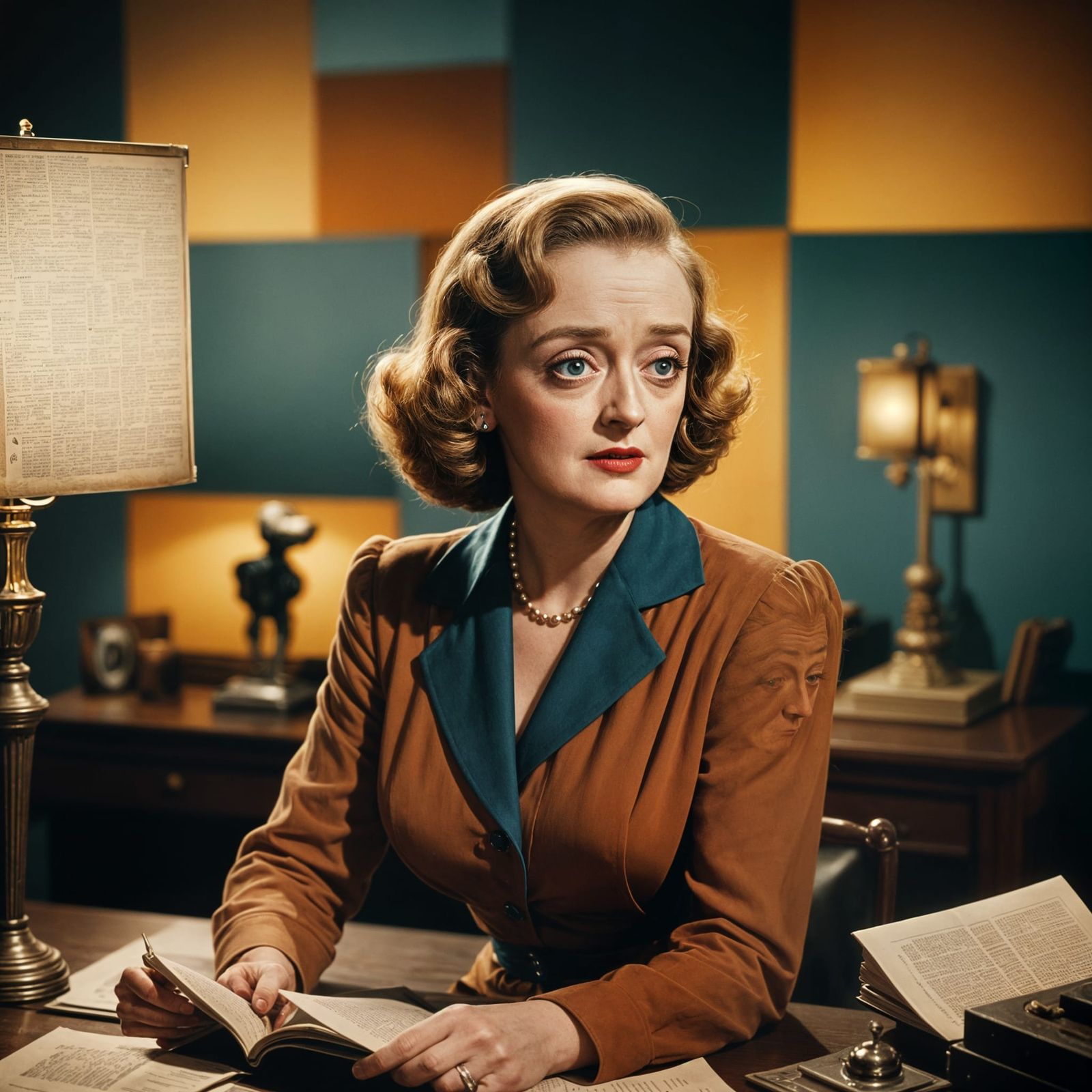 Bette Davis in Cinematic Dark Mystery as a Film Still