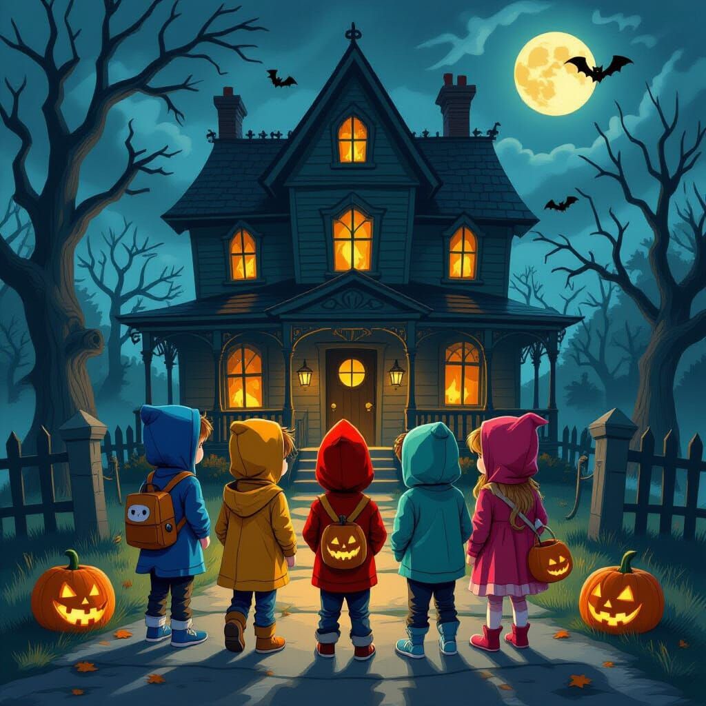 Children Fear Haunted House on Halloween Night