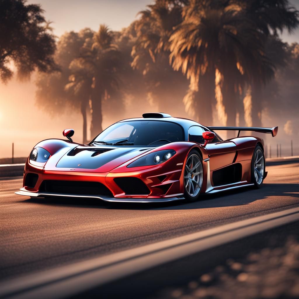 Saleen S7: High-Performance Hypercar in Detailed Matte Paint...