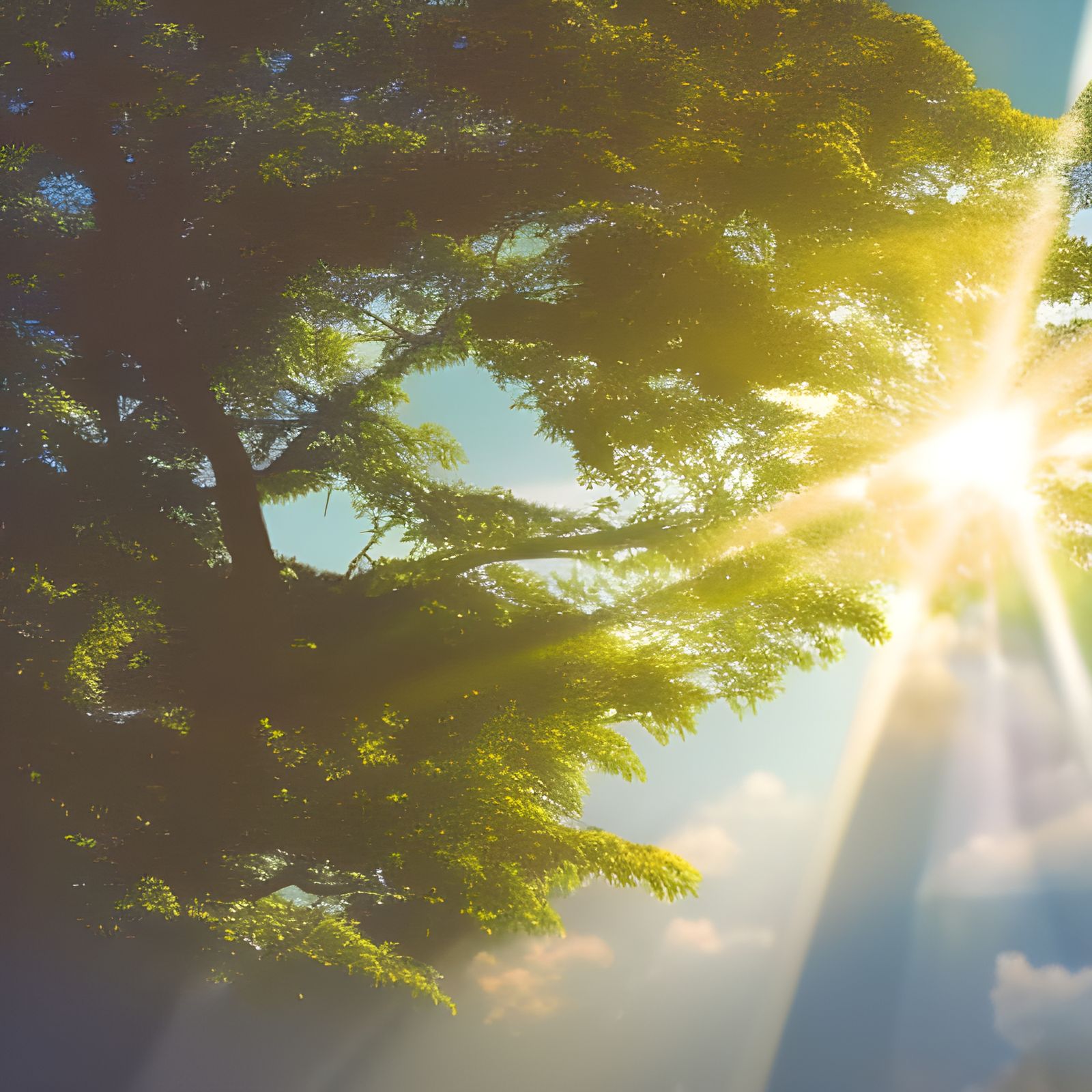 Divine Sunshine Beams Through Soft Clouds