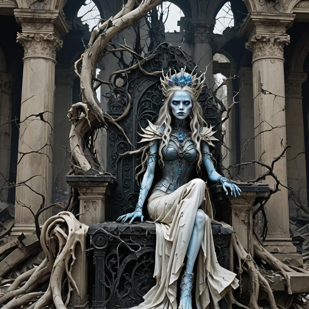 Eldritch Porcelain Princess Cyndaquil on Cyclopean Throne