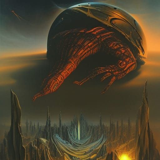 Sinister Horror Comic Book Cover in Michelangelo Style