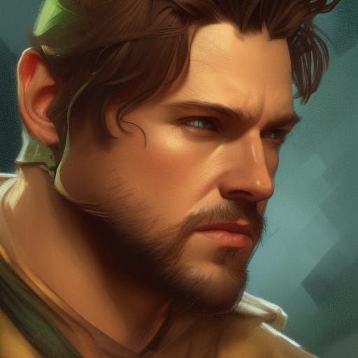 Hyperdetailed Portrait of Robin Hood in Art Nouveau Style