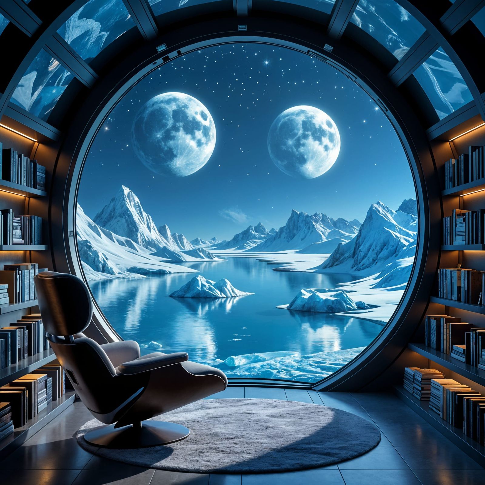 Earth's Comforts on Alien Shores: Sci-Fi Habitat Nook