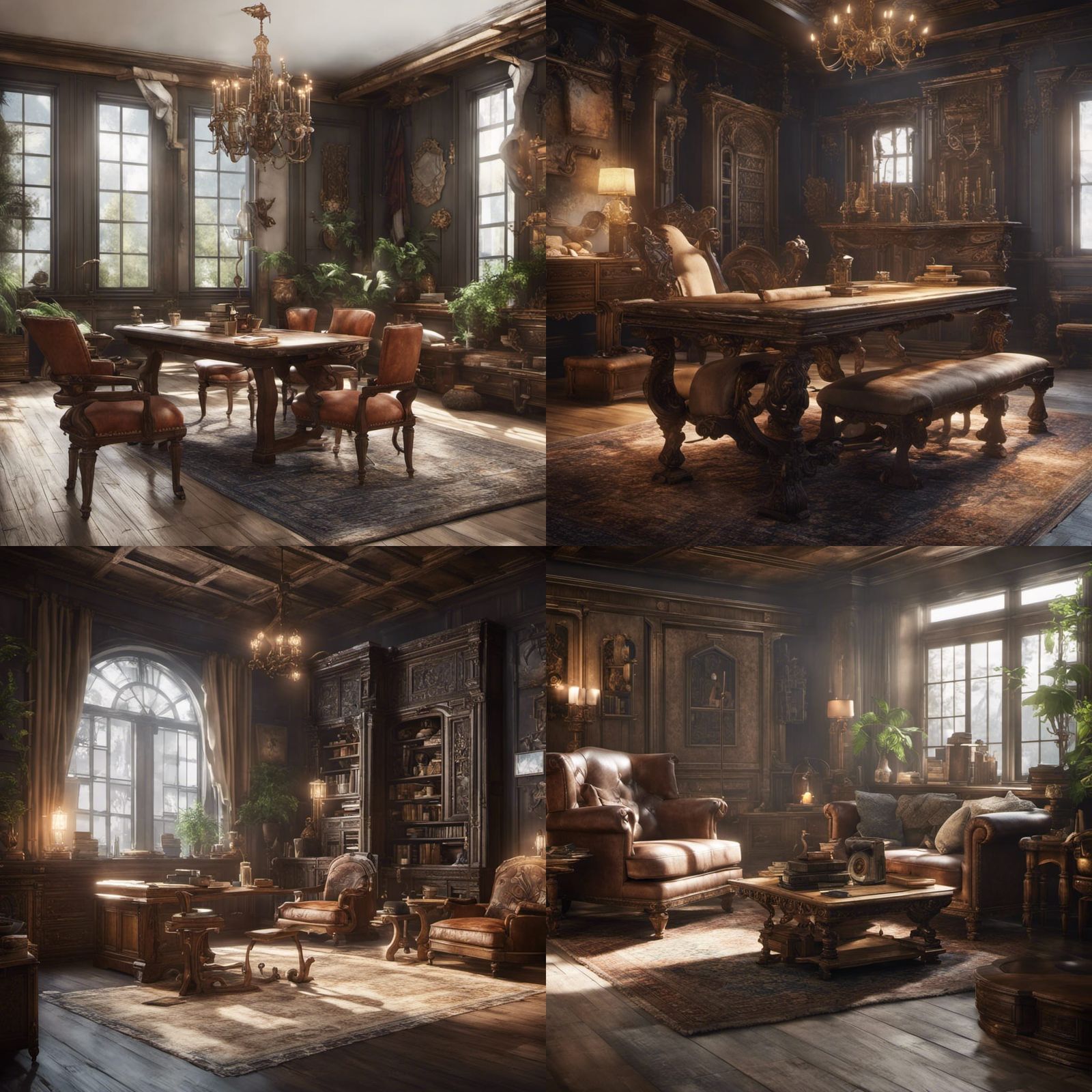 Detailed 3D Furniture Assets in Cinematic Style