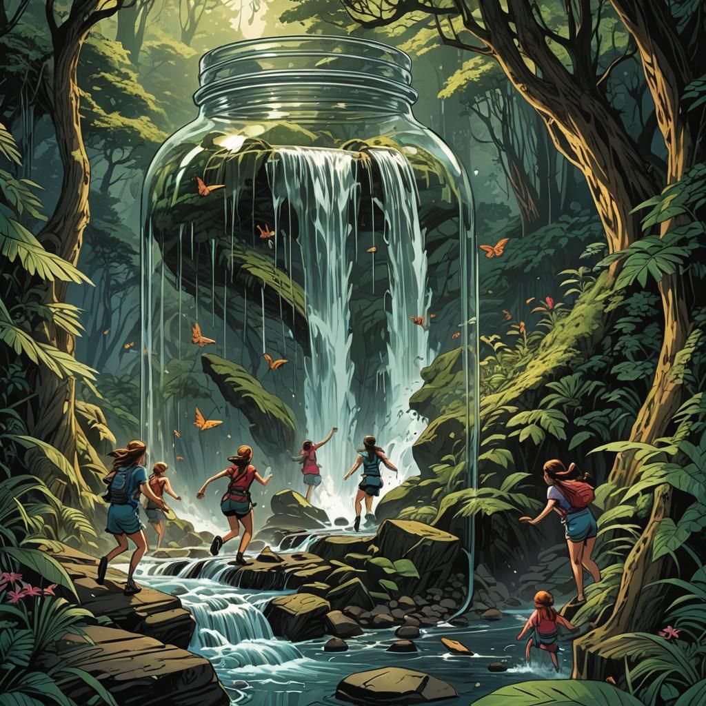 Waterfall in a Jar: Comic Book Art