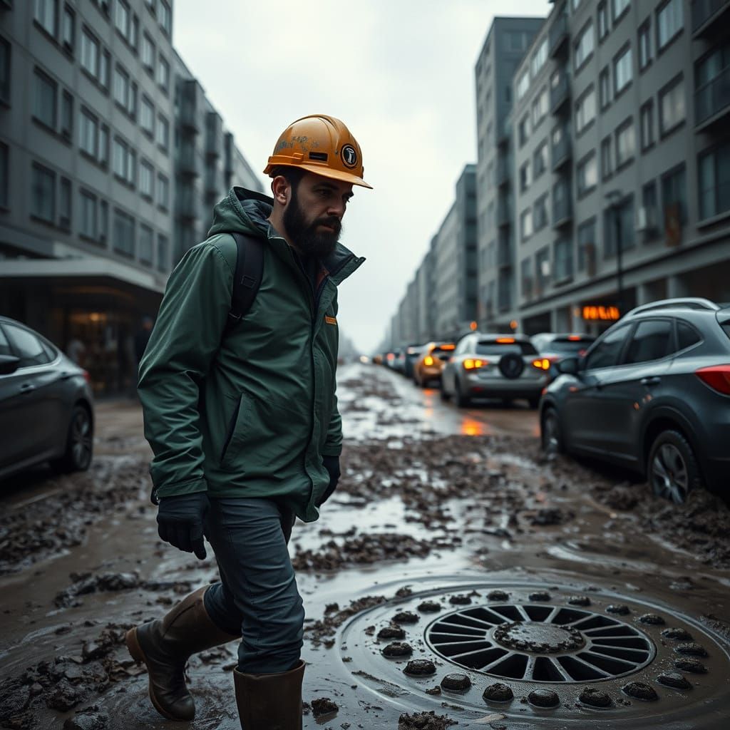 Geologist Navigates Flooded City Streets in Disaster Film St...