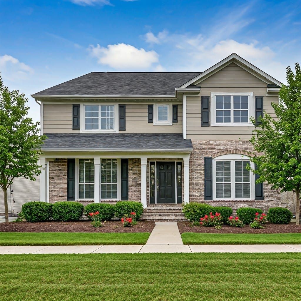 American Suburban House in Professional Photography Style