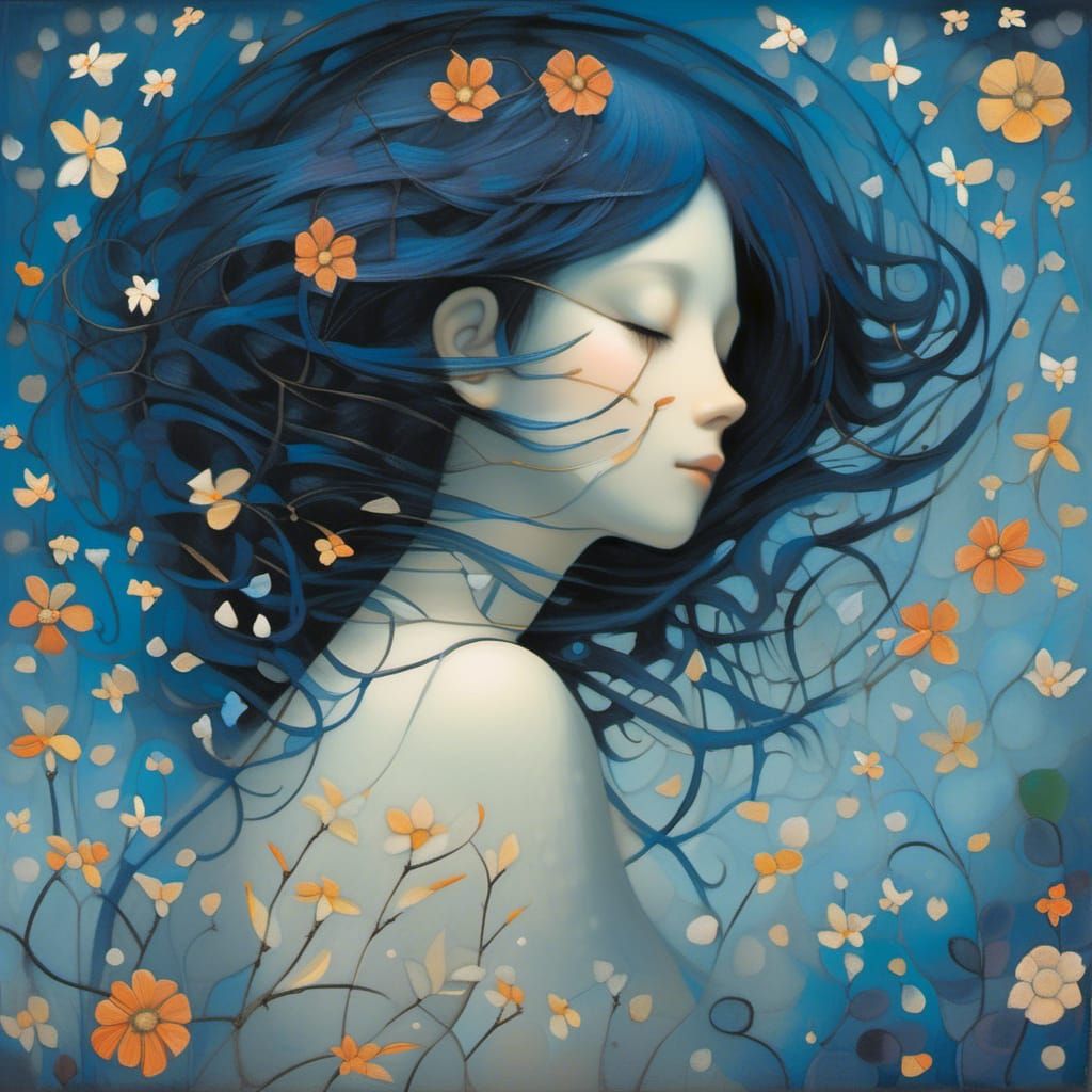 Soothing Lullaby Scene in Manga Style