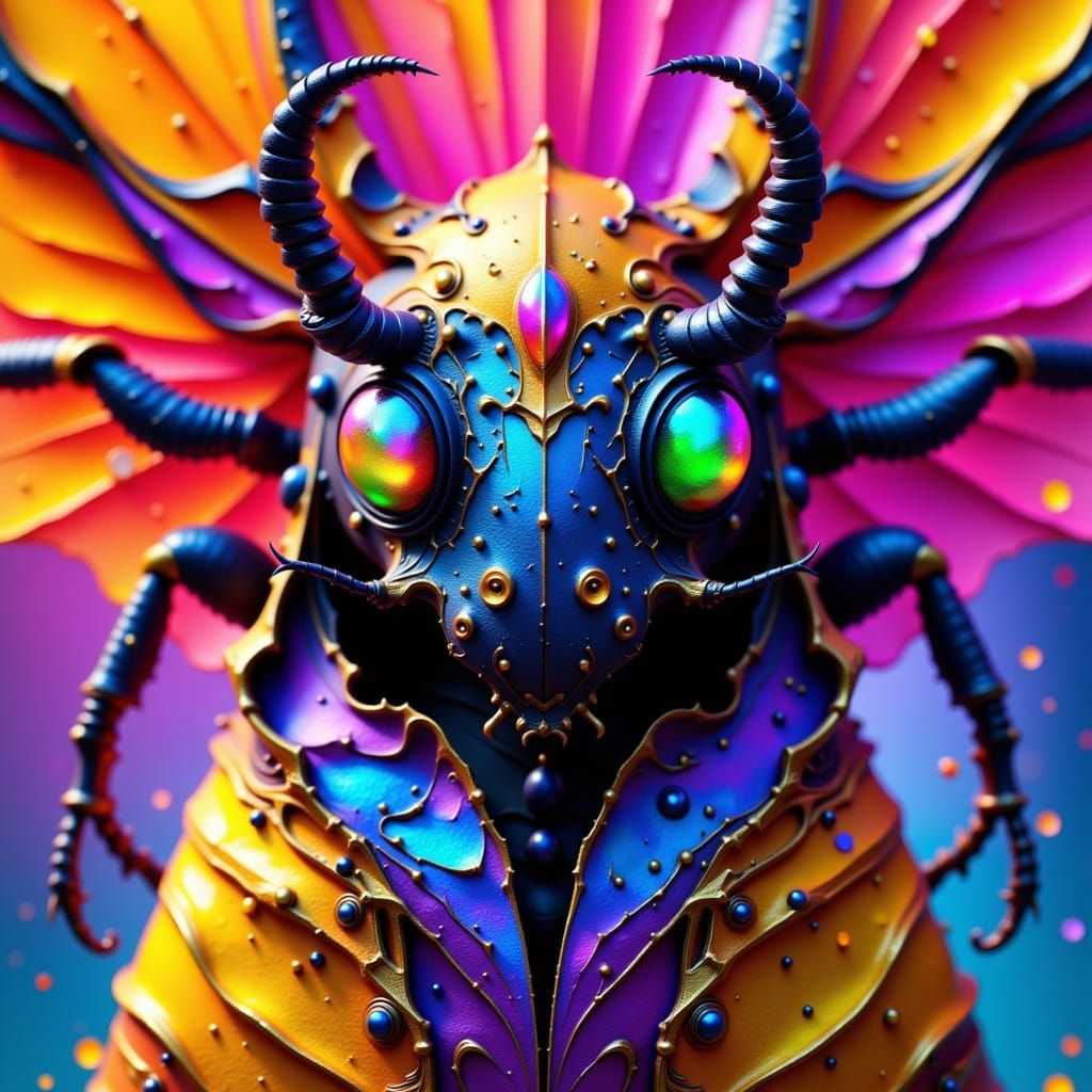 Anthropomorphic Scarab Beetle in Detailed 3D Anime Art