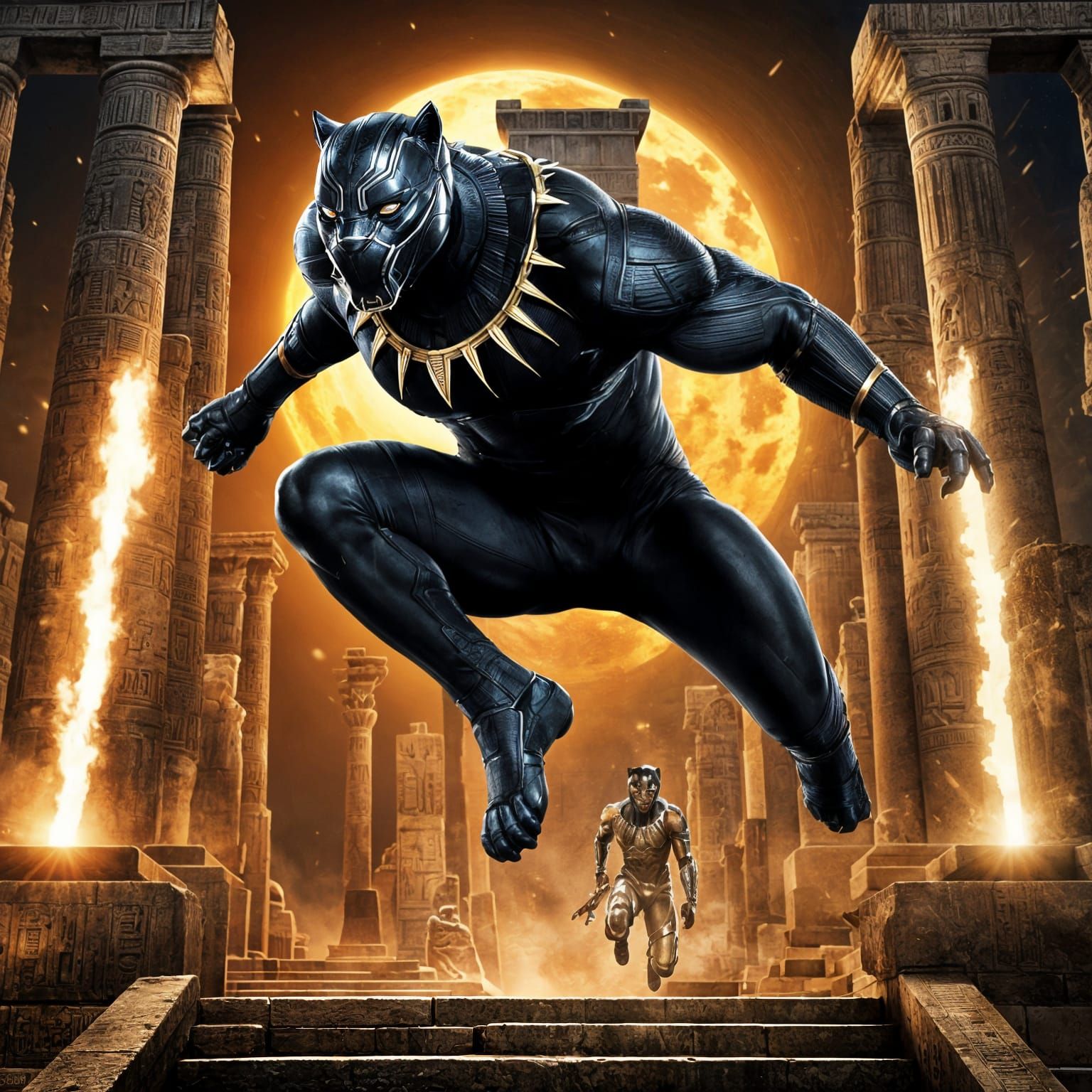 An attacking black panther