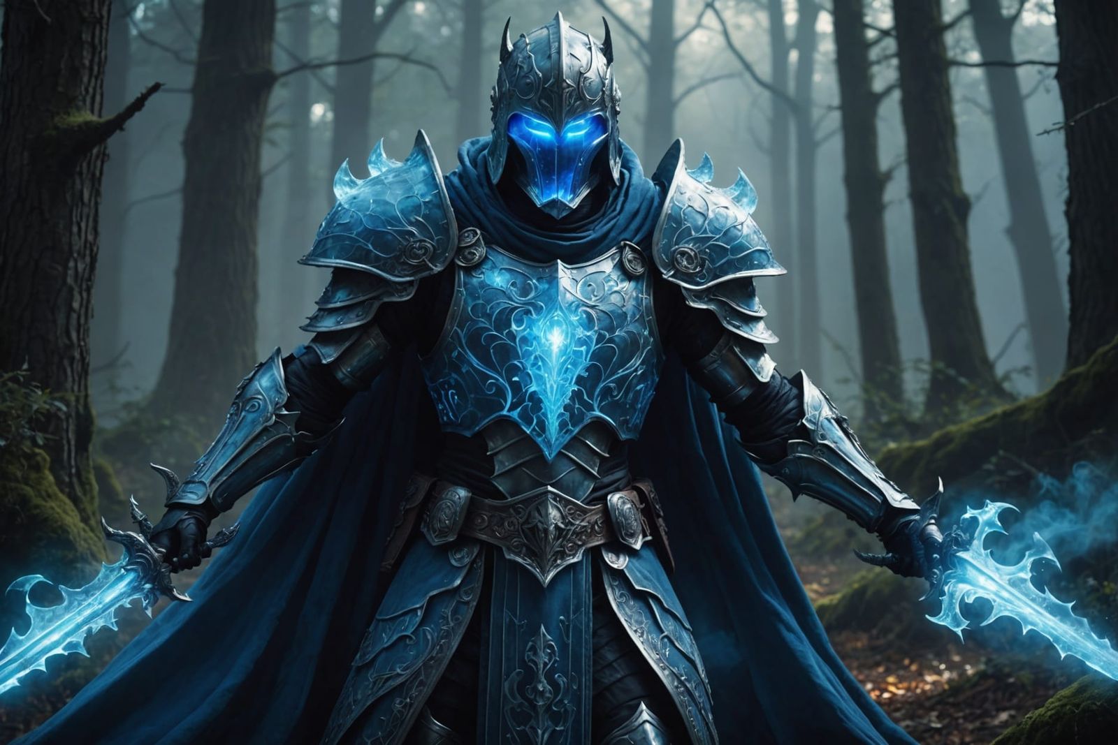 Ethereal Ghost Knight in Surreal Dream City, Fantasy Art