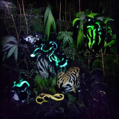 Luminescent Tigers and Snakes in Dark Jungle