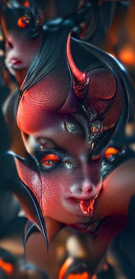Gorgeous Succubus Stares Intensely: 8k Concept Art