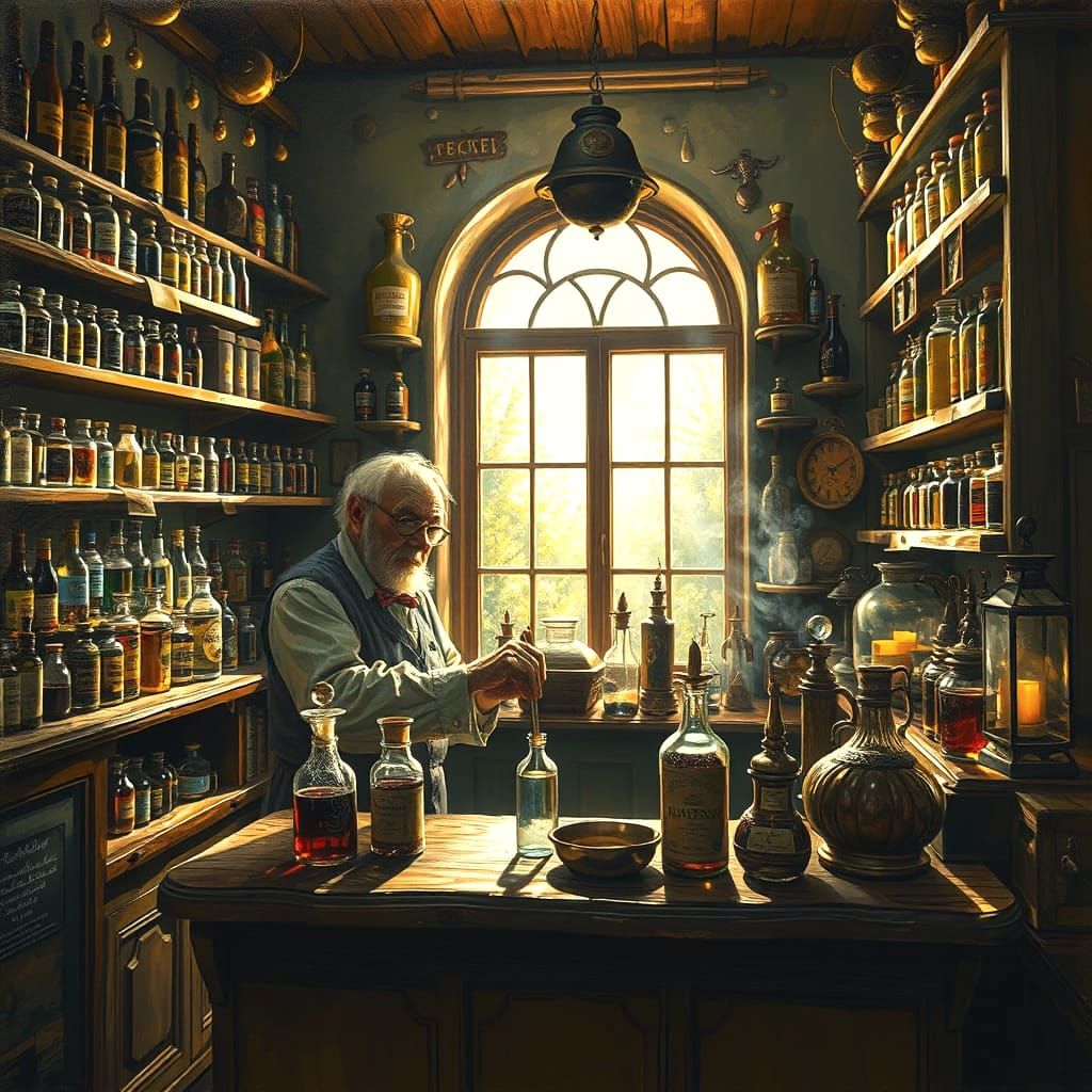 Quaint Apothecary Shop in Whimsical Style