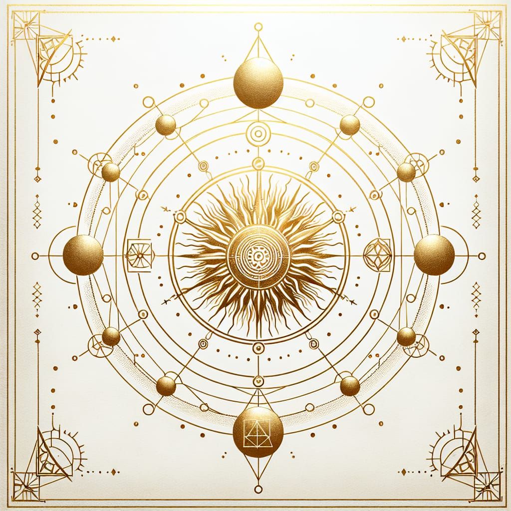 Ethereal Gold Frame with Esoteric Symbols